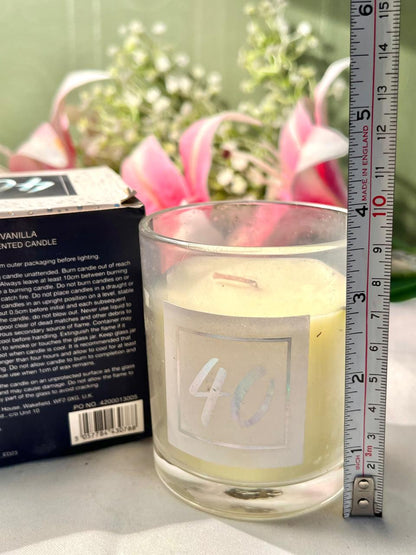 Vanilla Scented Candle in Clear Crystal Holder Approx. 10 cm