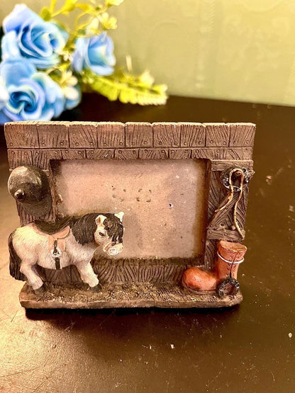 Horse Stable Photo Frame 4 Inch Rustic Farmhouse Decor