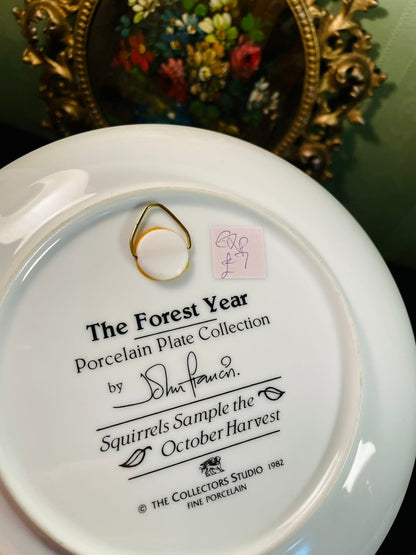 The Forest Year “Squirrels Sample the October Harvest” Decorative Plate