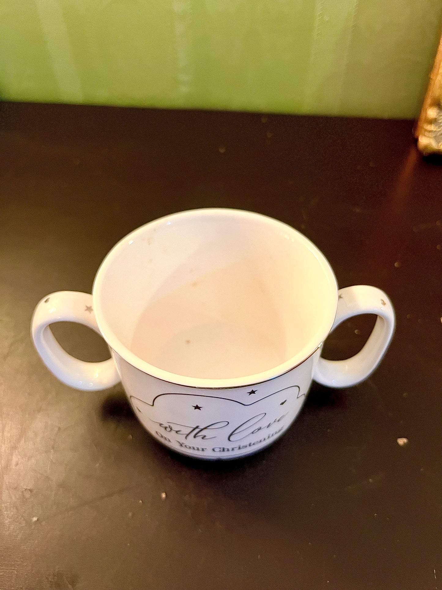 Christening Double Handle Baby Cup | With Love Keepsake Mug