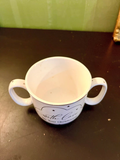Christening Double Handle Baby Cup | With Love Keepsake Mug