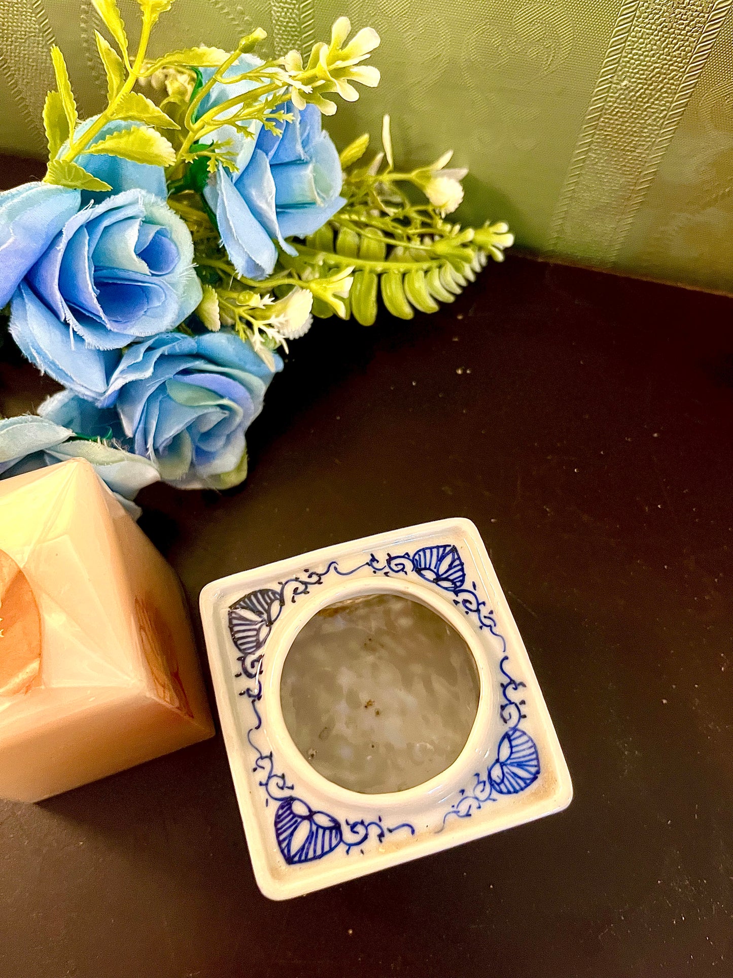 Blue & White Ceramic Tealight Candle Holder