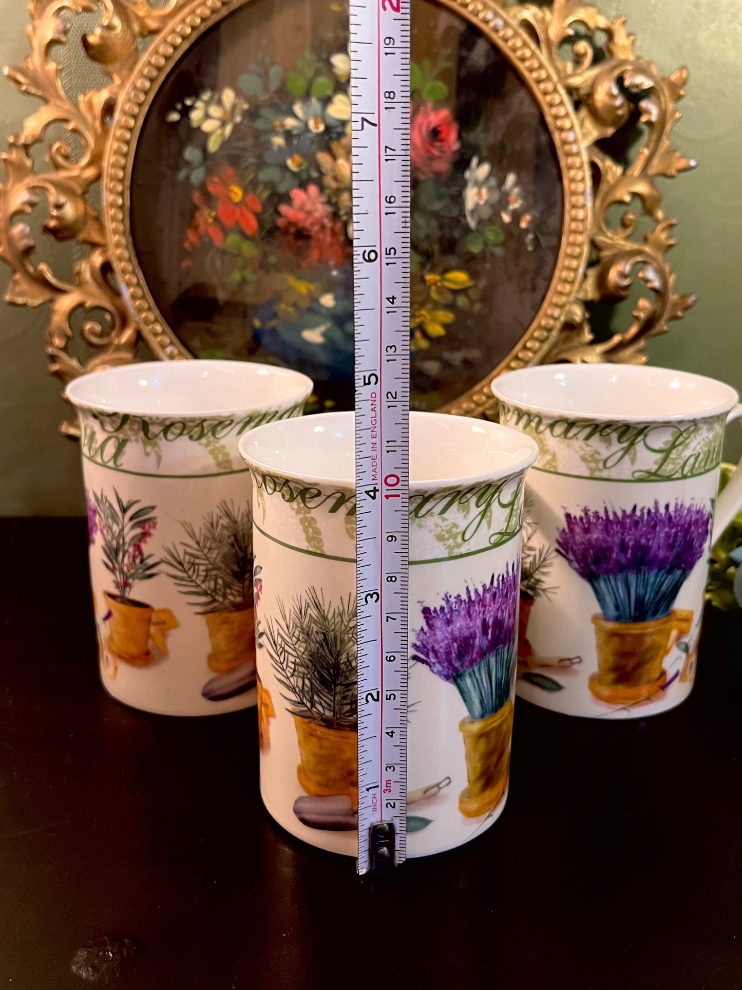 Set of 3 Herb Garden Ceramic Mugs