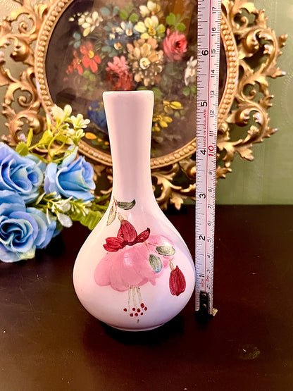 Brighton Pottery Pink Floral Ceramic Bud Vase 6 Inch
