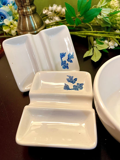 Vintage Blue Fish Ceramic Serving Set – 3 Pieces