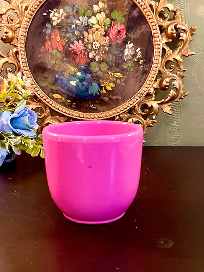 Hot Pink Ceramic Mini Plant Pot Glossy Decorative Planter 3 Inch