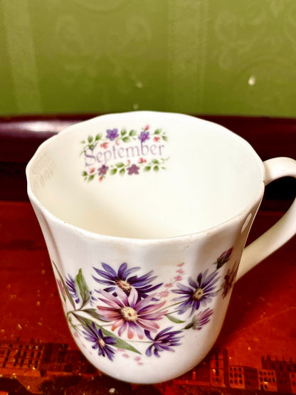 September Birth Month Floral Bone China Mug England