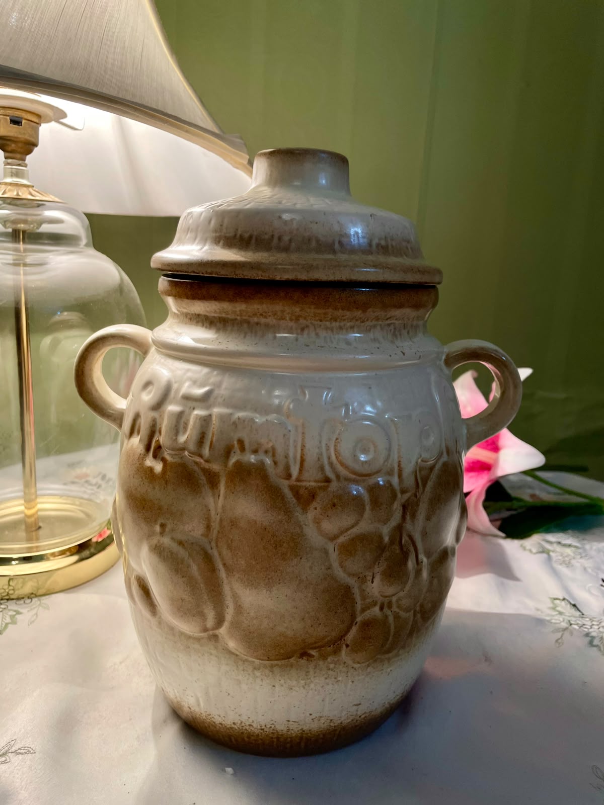 Vintage West Germany Ceramic Lidded Jar 27 cm