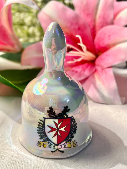 Malta Iridescent Crystal Souvenir Bell with Coat of Arms – 4