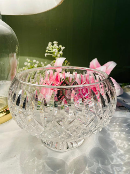 Vintage Crystal Footed Serving Bowl 6.5 in