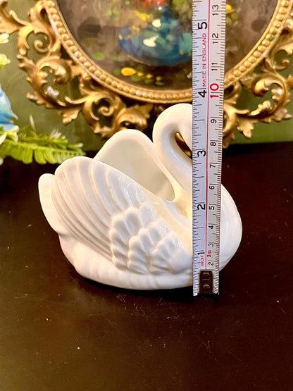 White Swan Ceramic Planter