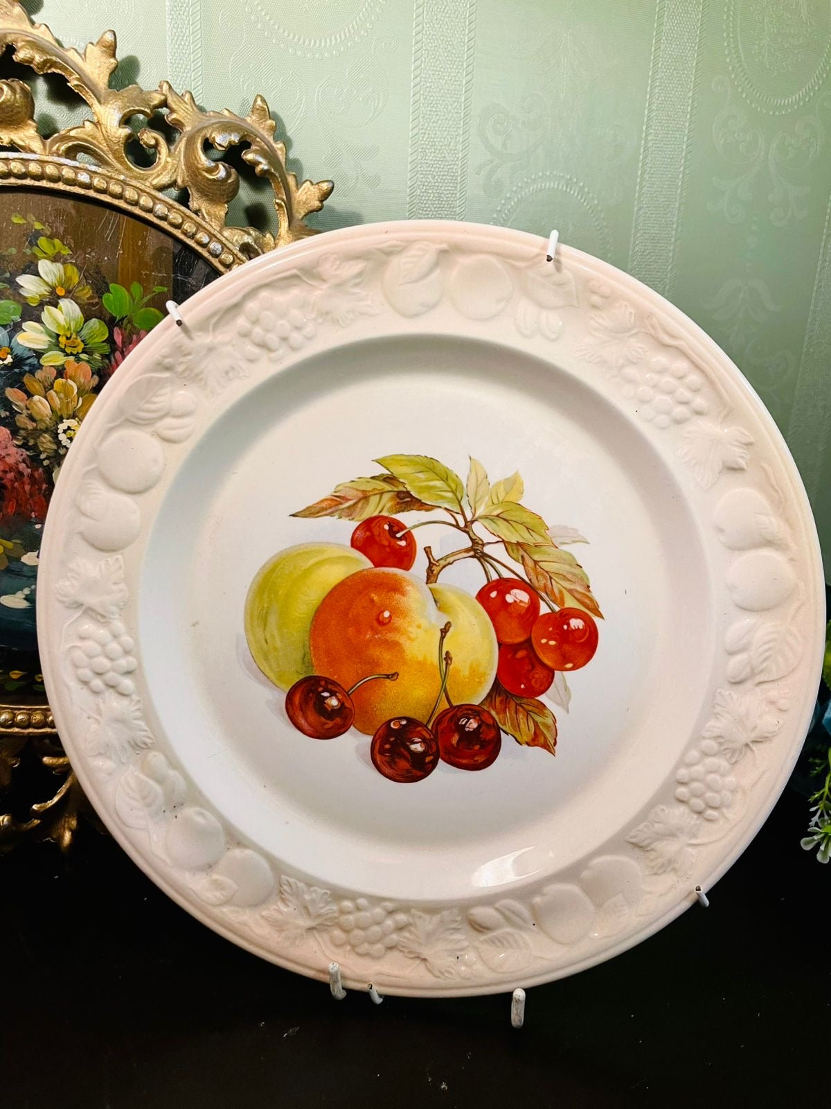 Vintage Palissy England Fruit Plate – Crown Ware Cherry & Apple Design