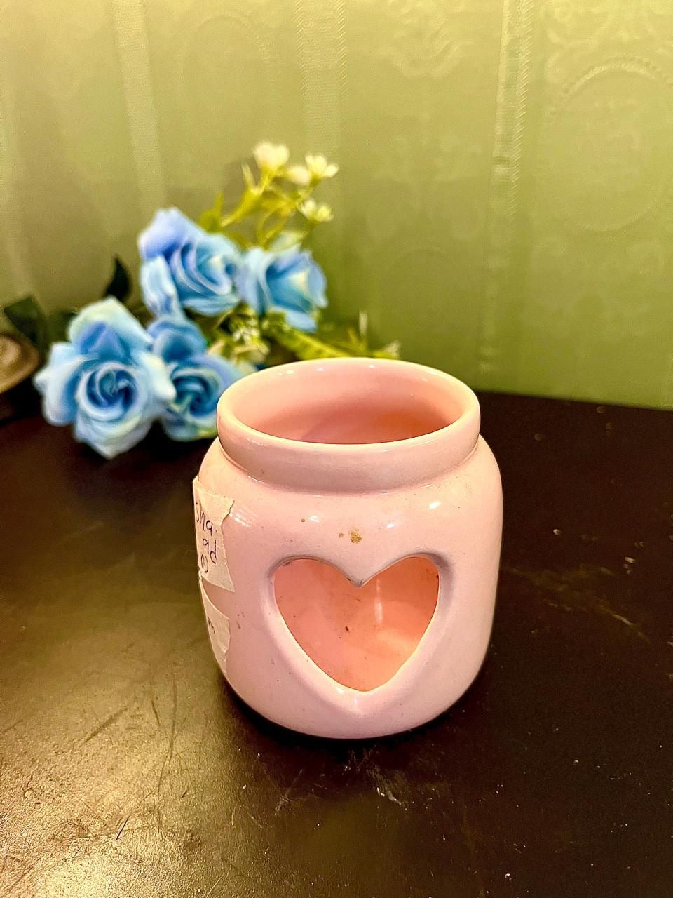 Pink Ceramic Heart Cut-Out Wax/Oil Burner