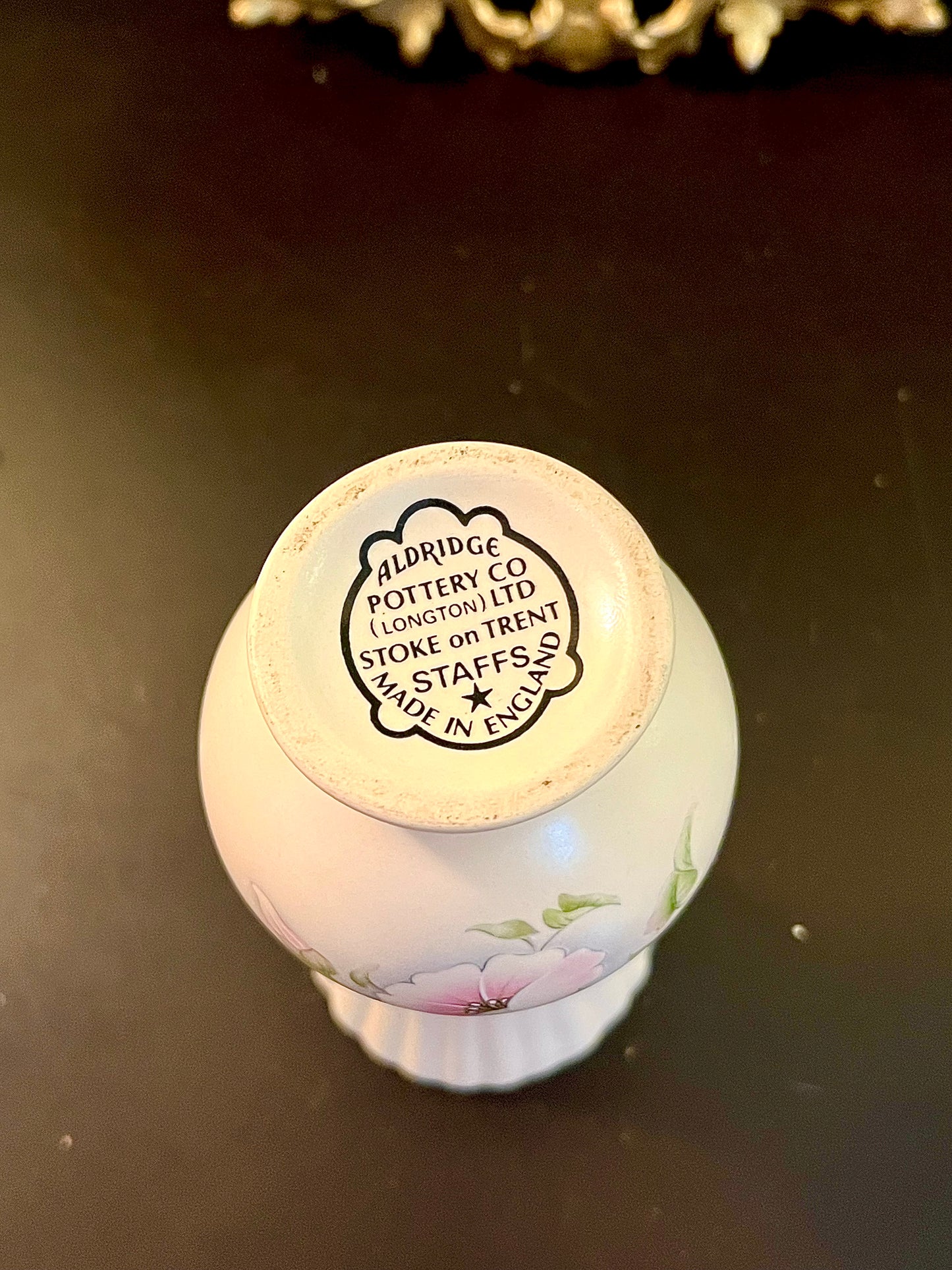 Vintage Aldridge Pottery Stoke-on-Trent Floral Ceramic Vase Made in England 6 Inch