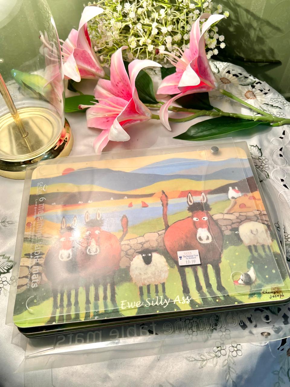 Vintage Ewe Silly Ass Sheep Placemats Set of 6 Approx. 29 cm