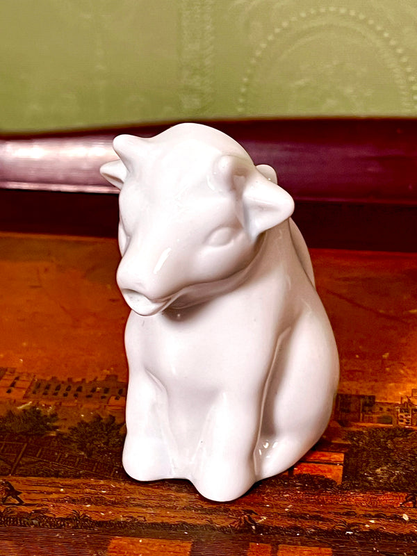 White Ceramic Cow Creamer Milk Jug Animal Shaped Pitcher 8cm