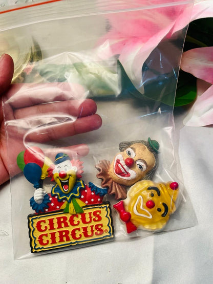 Circus Clown Magnets Pieces Set of 3