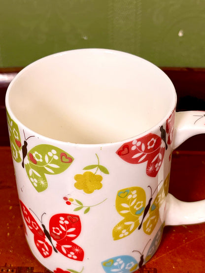 Fairmont & Main England Colourful Butterfly Floral Mug