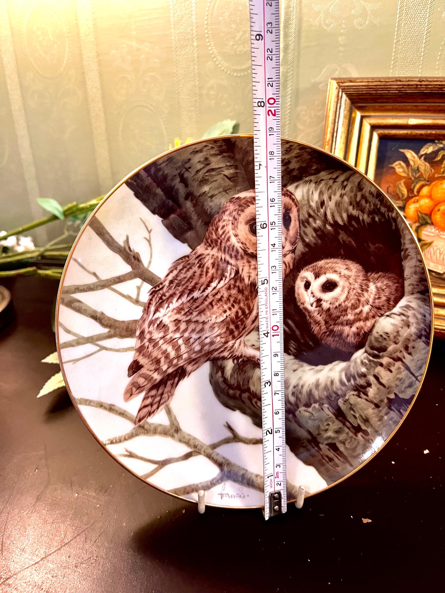 Forest Year Owls in the August Twilight Collector Plate 1983 Japan