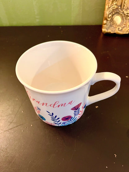 Grandma Floral Ceramic Coffee Mug 4 Inch