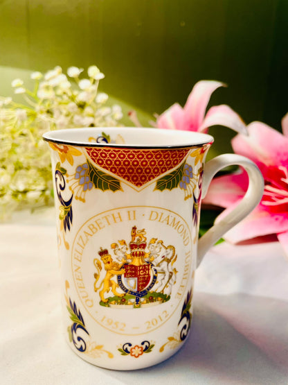 Royal Worcester Queen Elizabeth II Diamond Jubilee Mug – 4 Inch