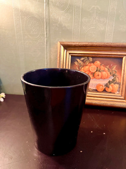 Tall Glossy Black Ceramic Vase – Modern Tapered Planter