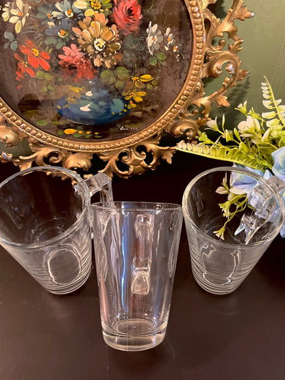 Vintage Clear Glass Tea Mugs – Set of 3