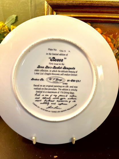 Lena Liu Roses Limited Edition Collector Plate 1992 W.S. George