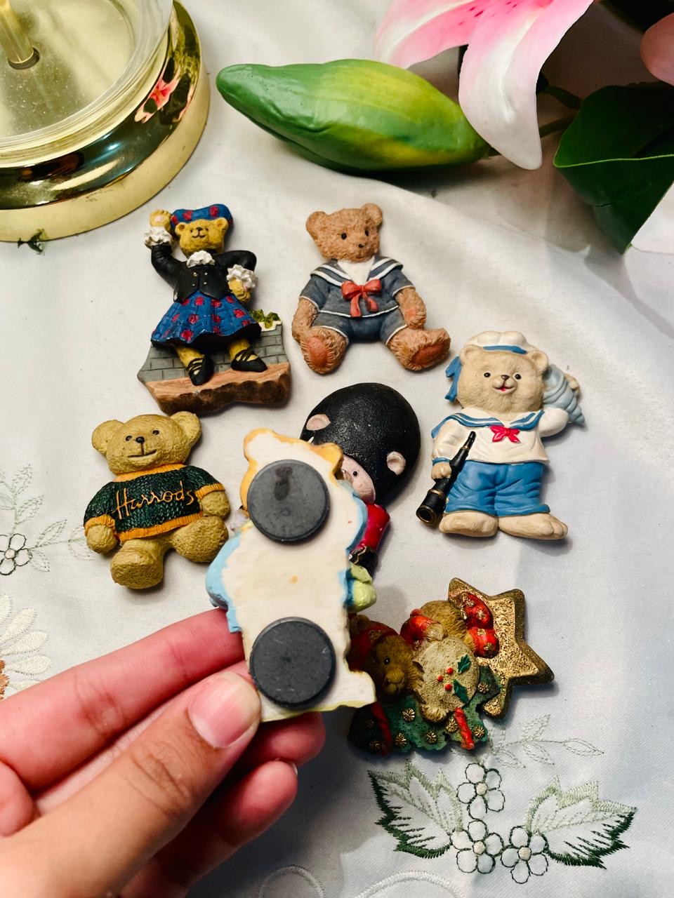 Teddy Bear Decorative Pieces Magnet Set of 7