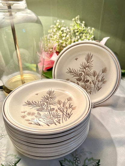 Pinewood Grindley 10-Piece Botanical Quarter Plates 6.5 in England