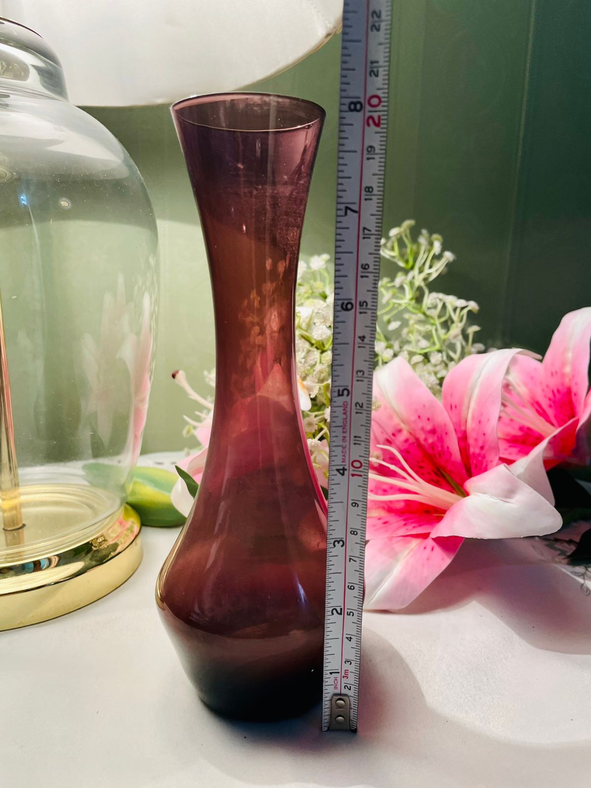 Vintage Amethyst Purple Crystal Vase 20 cm