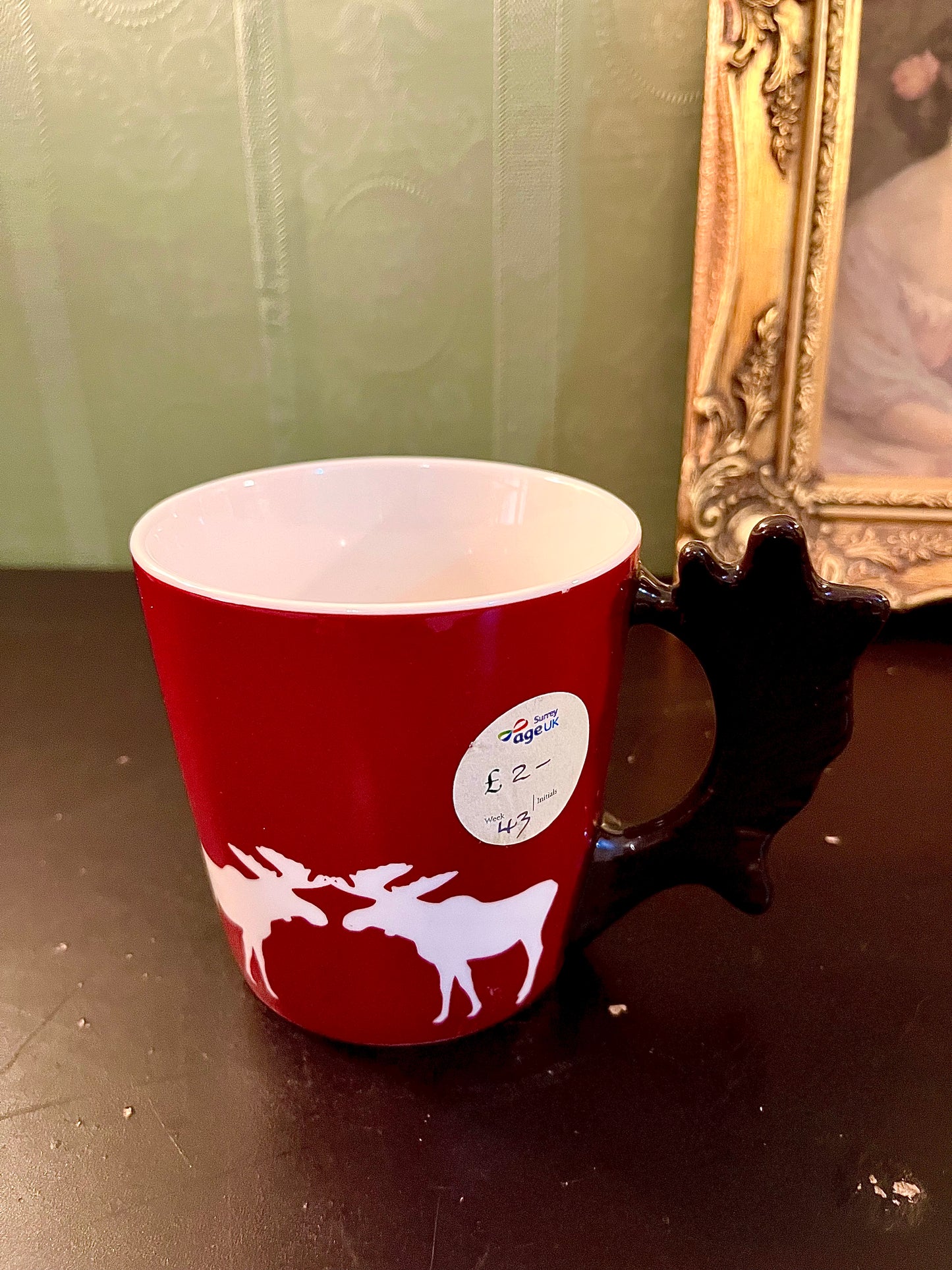 Red Moose Ceramic Coffee Mug 4 Inch