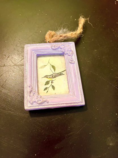 Mini Purple Bird Picture Frame – Hanging Decorative Ornament