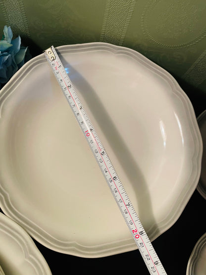 Vitramik Oxford Grey Rim Dinnerware Set For Six
