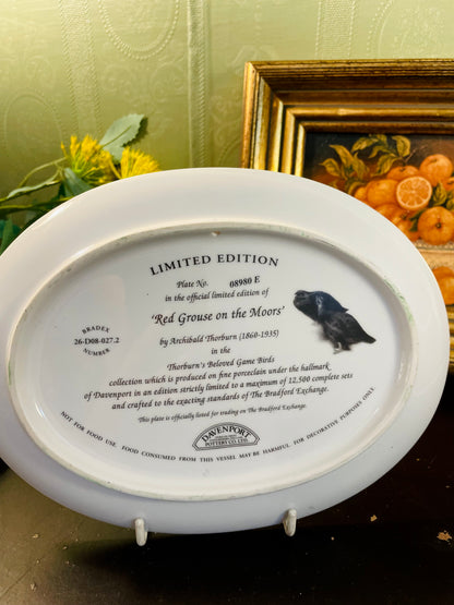 Davenport Red Grouse on the Moors Plate 8 Inch Limited Edition