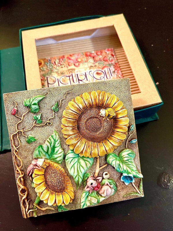 Picturesque Byron’s Secret Garden Sunflower Plaque | Boxed Wall Decor