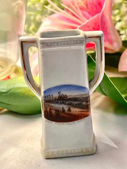 Vintage Rhyl West Promenade Souvenir Vase Approx. 4 in