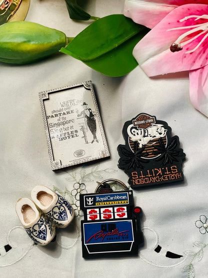 Fridge Magnet 4-Piece Travel Souvenir Set Singapore St Kitts & Royal Caribbean