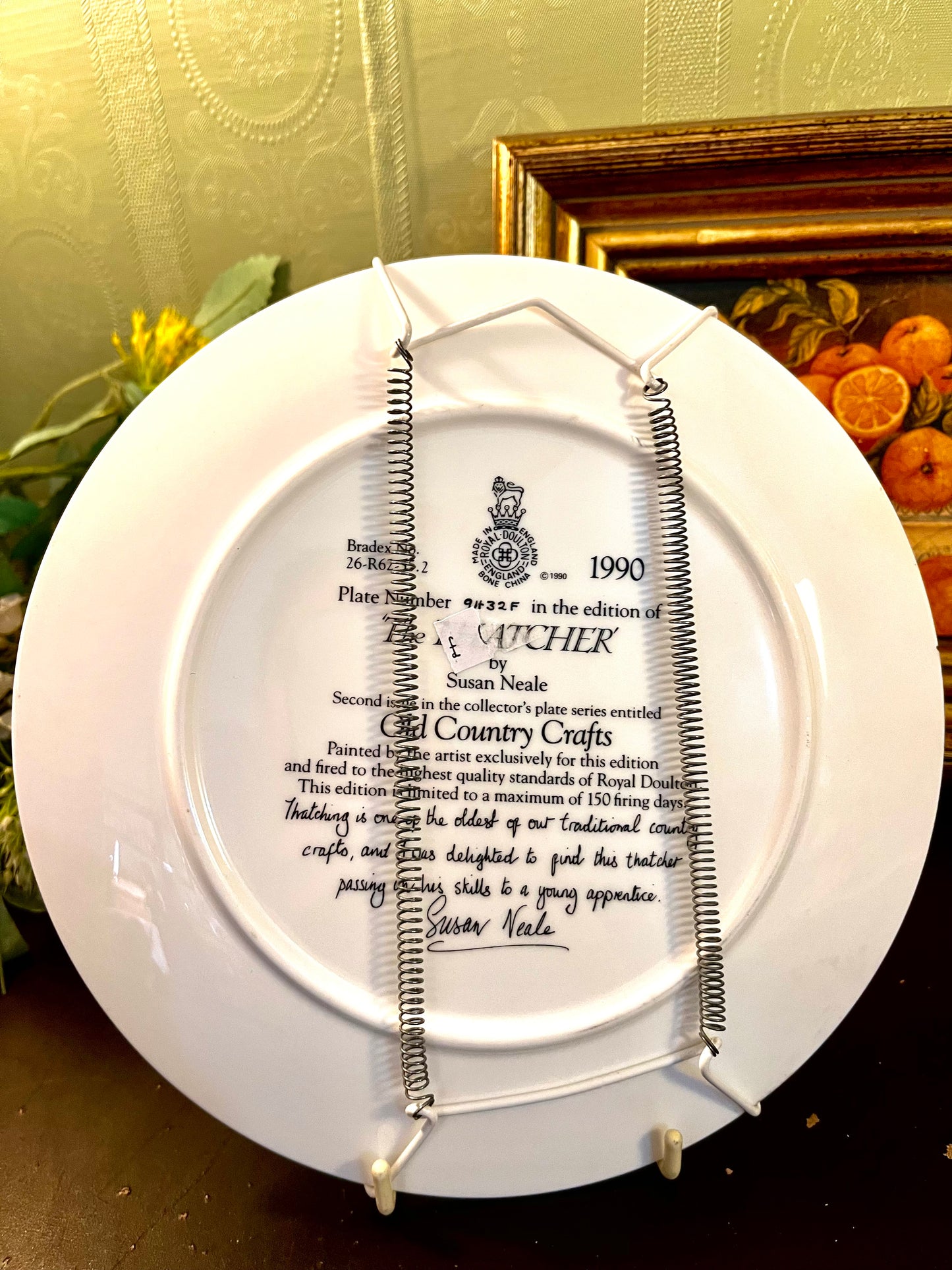 Royal Doulton The Thatcher 1990 Collector Plate 20 cm