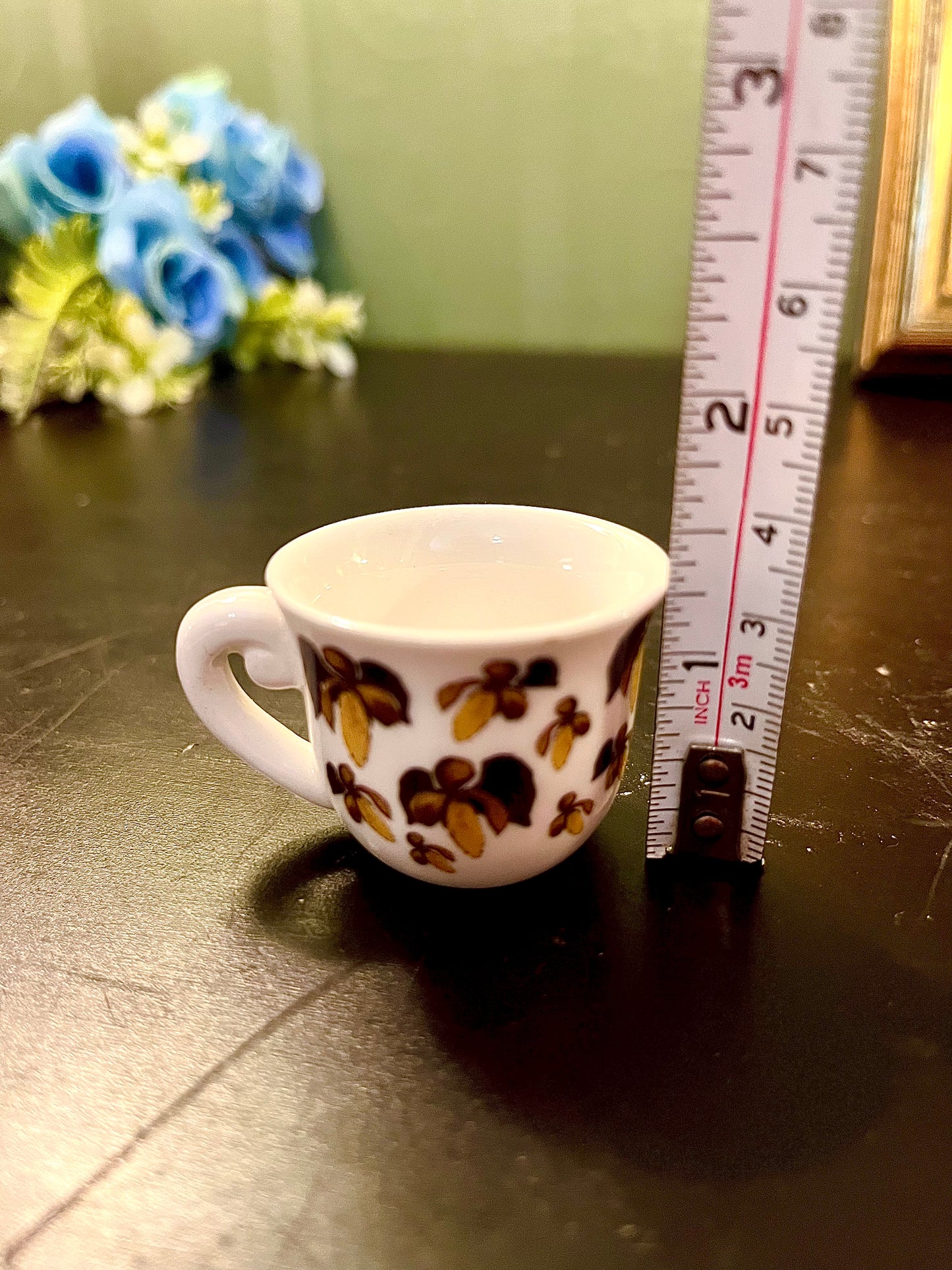 Vintage Mini Floral Porcelain Cup – 1.5 Inch