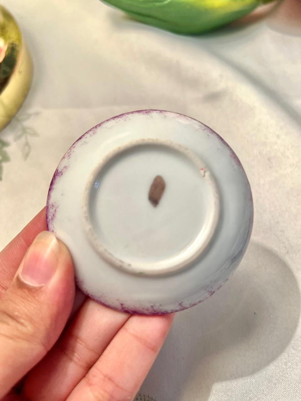Vintage Pisa Tower Souvenir Dish Purple Rim 6.5 cm