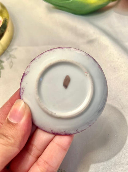 Vintage Pisa Tower Souvenir Dish Purple Rim 6.5 cm