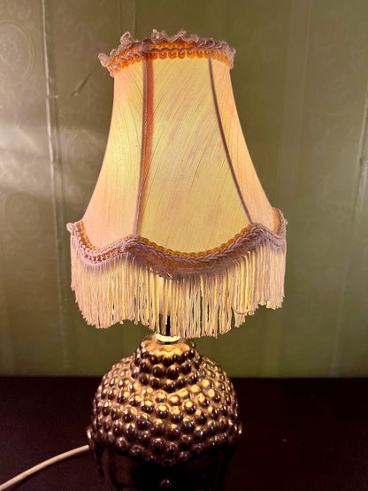 Buddha Head Table Lamp with Fringe Shade