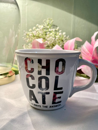 Black Floral Typography Ceramic Mug 9.5cm - 1 Piece
