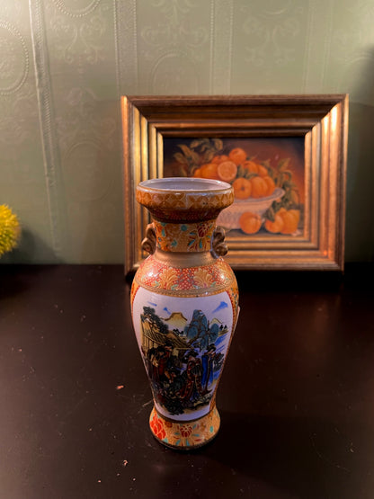 Vintage Japanese Satsuma-Style Vase – 6 Inch