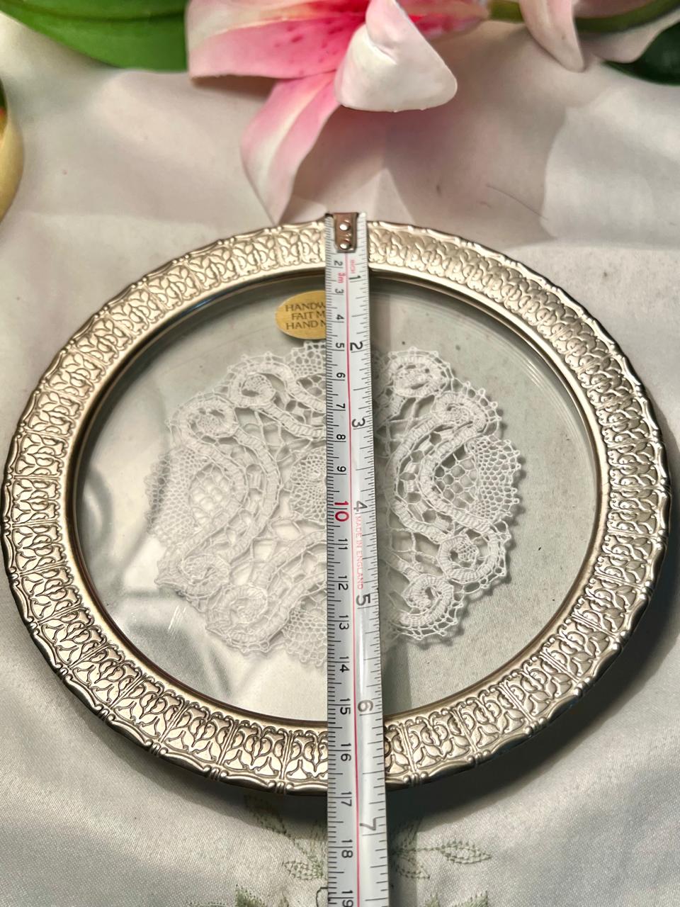 Queen Anne Silver Round Serving Tray Approx. 43 cm