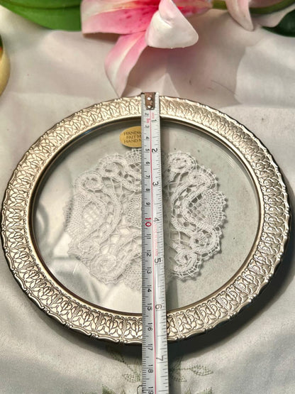Queen Anne Silver Round Serving Tray Approx. 43 cm