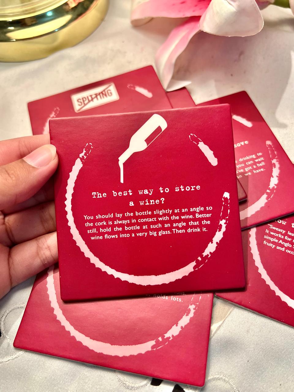 Virgin Wines Red Wine-Themed Coasters set of 6 Approx. 12 cm