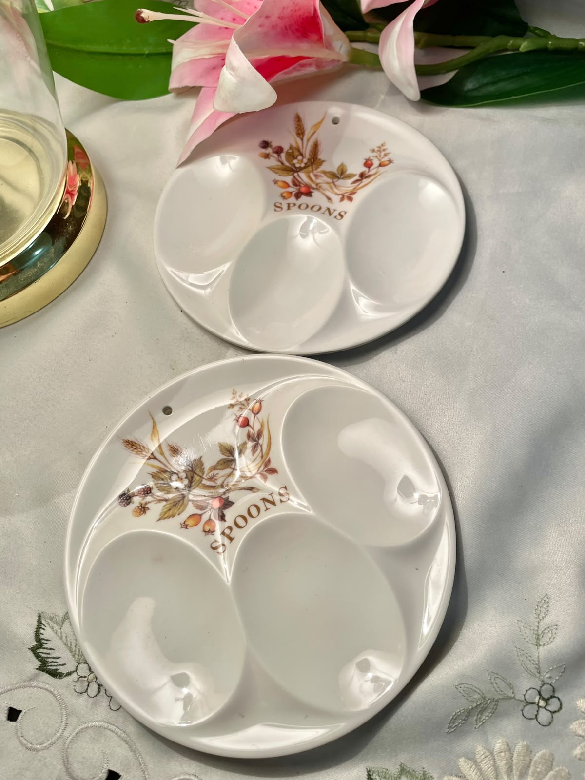 vintage Marks & Spencer "Harvest" (St. Michael) Melamine Triple Spoon Rest 15  cm ( each)