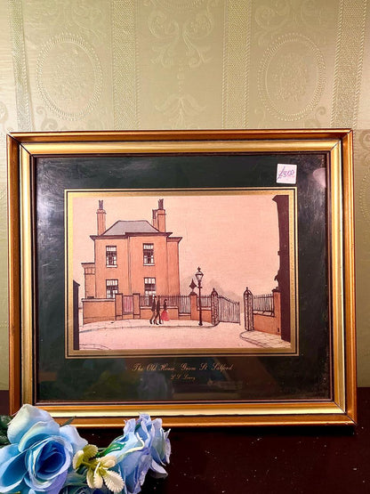 Vintage Framed Wall Art The Old House Grove St Salford